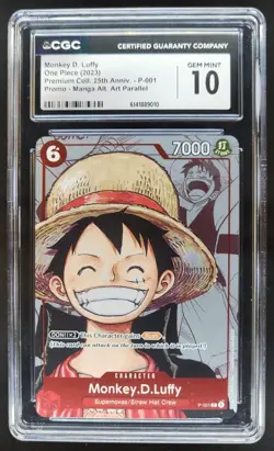 2023 ONE PIECE MONKEY D. LUFFY PROMO MANGA ALT ART P-001 CGC 10 B PT - Image 1