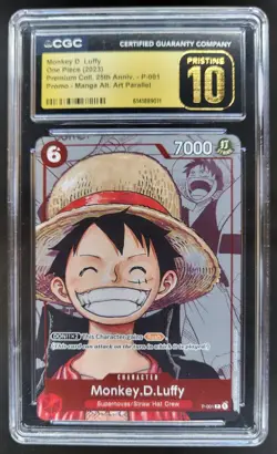 2023 ONE PIECE MONKEY D. LUFFY PROMO MANGA ALT ART P-001 CGC 10 PRISTINE B PT - Image 1