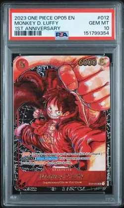 ONE PIECE MONKEY D. LUFFY 2023 OP05 AWAKENING OF THE NEW ERA #012 1ST ANV PSA 10 - Image 1