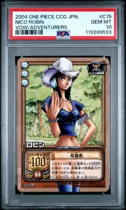 PSA10 2004 BANDAI ONE PIECE JAPANESE A VOW BETWEEN ADVENTURERS #C15 NICO ROBIN - Image 1