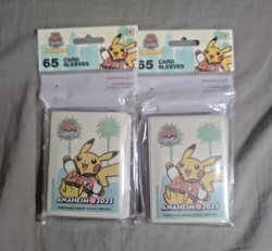 Pokemon World Championships 2025 Anaheim Card Sleeves Exclusive Pikachu 2 Unit - Image 1