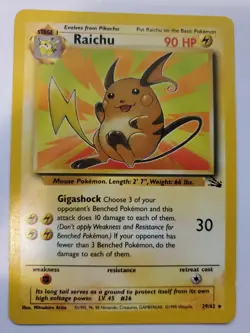 Raichu Fossil Set Pokemon Card Base Jungle WOTC NM U - Image 1