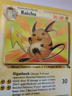 Raichu Fossil Set Pokemon Card Base Jungle WOTC NM U - Image 2