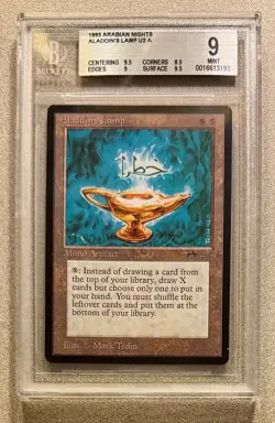 Aladdin's Lamp MTG Arabian Nights U2 Magic the Gathering BGS 9 solid Mint 2x9.5s - Image 1