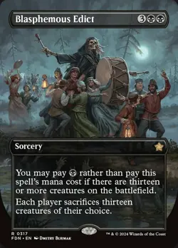 1 x Blasphemous Edict - Foil - Borderless - Foundations - NM-Mint - MTG - Image 1