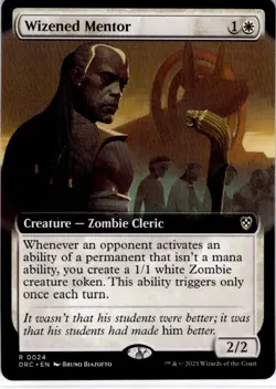 MTG Wizened Mentor (Extended Art) Commander: Aetherdrift Rare #24 - Image 1