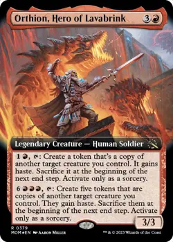 MTG Orthion, Hero of Lavabrink 379 Rare Extended Art March of the Machine - Image 1