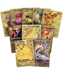 55Pcs Pokemon Card Foil GOLD PACK CARDS TCG GX Vmax GX Card Charizard christmas - Image 1