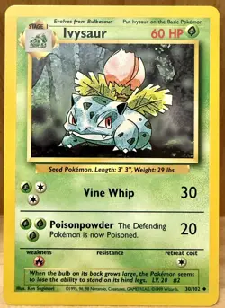 Ivysaur 30/102 Base Set Uncommon 1999 Vintage Pokemon TCG - Image 1
