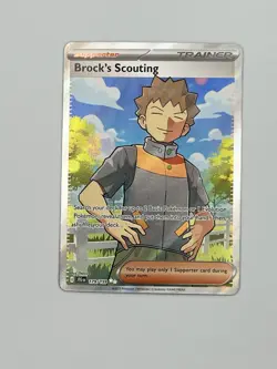Pokemon TCG Brock’s Scouting Trainer 179/159 Journey Together Ultra Rare NM Card - Image 1