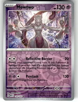 Mewtwo Reverse Holo 150/165 SV: Scarlet & Violet 151 NM Pokemon Fast Ship - Image 1