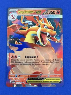 Mega Charizard Y Ex 022/217 Ascended Heroes Double Rare Pokemon TCG Card NM - Image 1