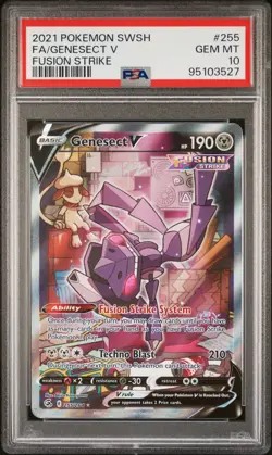 2021 POKEMON FA/GENESECT V SWORD & SHIELD FUSION STRIKE #255 PSA 10 - Image 1