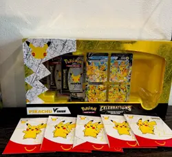 Pokemon Celebrations Pikachu V‑Union Premium Playmat Collection bonus 5 packs - Image 1