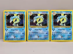 Pokemon Base Set Gyarados (3) Holo Rare's 6/102 HP 💧 - Image 1