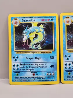 Pokemon Base Set Gyarados (3) Holo Rare's 6/102 HP 💧 - Image 2