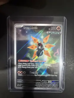 Pokemon TCG Iron Moth 187/182 Illustration Rare Holo Paradox Rift - Image 1