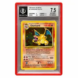[BGS 7.5] Pokemon Charizard Base Set Unlimited #4 Holo Rare 1999 Near Mint+ - Image 1