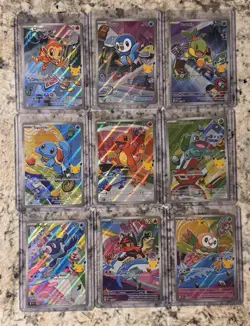 Pokemon TCG First Partner Illustration Collection Kanto Series Full Set of 9 - Image 1