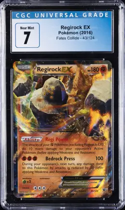 2016 POKEMON FATES COLLIDE #42/124 REGIROCK EX CGC 7 - Image 1
