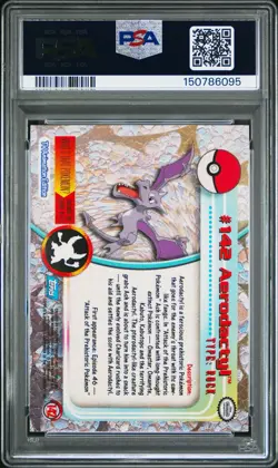2000 TOPPS POKEMON TV ANIMATION SERIES 3 142 AERODACTYL FOIL PSA 9 - Image 2