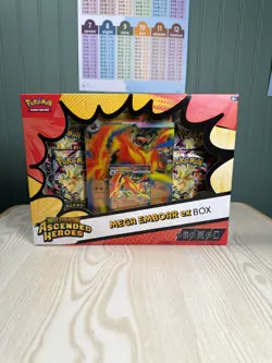 Pokemon Ascended Heroes Set Mega Ex Boxes Feraligatr Meganium Emboar damage box - Image 2