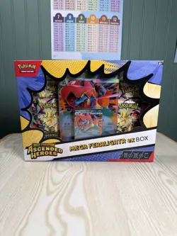Pokemon Ascended Heroes Set Mega Ex Boxes Feraligatr Meganium Emboar damage box - Image 5