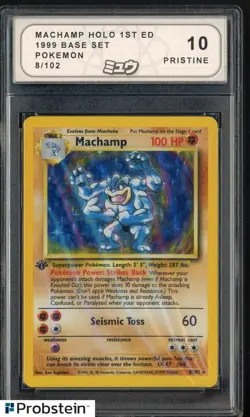 1999 Pokemon Base Set #8/102 Machamp Holo1st Edition MEW 10 PRISTINE - Image 1