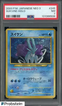 2000 Pokemon Neo 3 #245 Suicune Holo PSA 7 NM - Image 1