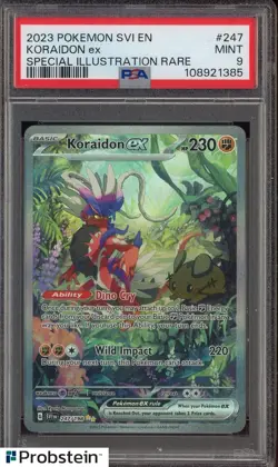 2023 Pokemon SVI EN #247 Koraidon ex Special Illustration Rare PSA 9 MINT - Image 1