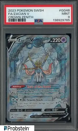 2023 Pokemon SWSH Crown Zenith #GG48 FA/Zacian V PSA 9 MINT - Image 1