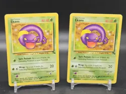 (2) Ekans 46/62 Common Fossil Pokemon Unlimited Lightly Played - Image 1