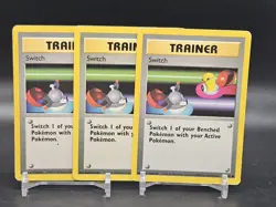 (3) Switch 95/102 Common Base Set Unlimited Pokemon Lightly Played - Image 1