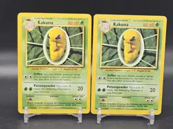 (2) Kakuna 33/102 Uncommon Base Set Unlimited Pokemon Lightly Played - Image 1