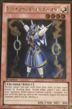 Yu-Gi-Oh! TCG Thunder King Rai-oh PGLD-EN075 Gold Rare 1st Ed NM - Image 1