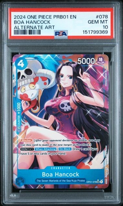 ONE PIECE BOA HANCOCK 2024 PRB01 CARD THE BEST #078 ALTERNATE ART PSA 10 - Image 1
