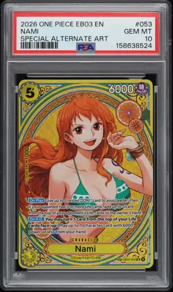 2026 One Piece EB03 Nami #053 Special Alternate Art SP PSA 10 Gem Mint - Image 1