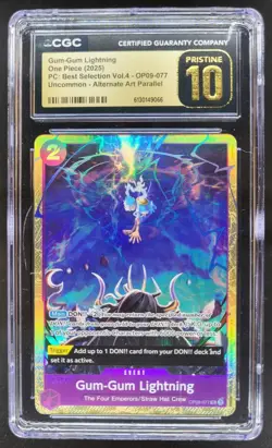 2025 ONE PIECE GUM-GUM LIGHTNING ALT ART OP09-077 CGC 10 PRISTINE B PT - Image 1