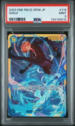 2023 ONE PIECE SANJI JAPANESE OP06-WINGS OF THE CAPTAIN #119 PSA 9 - Image 1