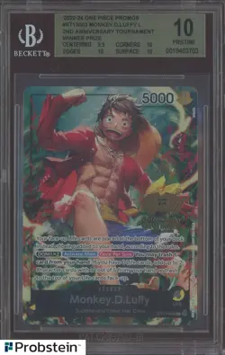 2025 One Piece 2nd Anniversary Promo Monkey D Luffy SR #ST13-003 BGS 10 - Image 1