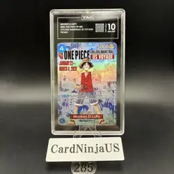 TAG GEM MINT 10 Monkey.D.Luffy College Basketball US Voyage P-055 One Piece 285 - Image 1