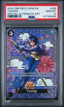 ONE PIECE TASHIGI 2024 OP08-TWO LEGENDS #006 SPECIAL ALTERNATE ART PSA 10 - Image 1