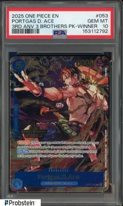 2025 One Piece EN 3rd Anniversary 3 Brothers Winner #03 Portgas D. Ace PSA 10 - Image 1