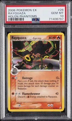 2006 POKEMON EX HOLON PHANTOMS #26 RAYQUAZA PSA 10 - Image 1