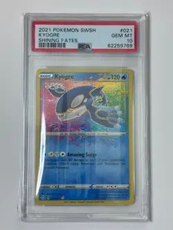 2021 POKEMON SWORD & SHIELD SHINING FATES #021 KYOGRE AMAZING RARE PSA 10 - Image 1