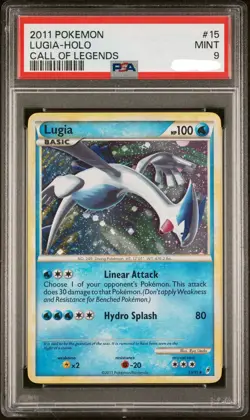 2011 POKEMON CALL OF LEGENDS #15 LUGIA-HOLO PSA 9 - Image 1