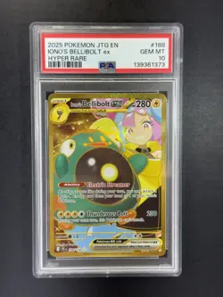 2025 POKEMON JTG EN-JOURNEY TOGETHER HYPER RARE #188 IONO'S BELLIBOLT EX PSA 10 - Image 1