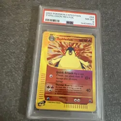 2002 POKEMON EXPEDITION #64 TYPHLOSION-REVERSE FOIL PSA 8 - Image 1