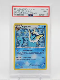 VAPOREON 2013 POKEMON B&W HOLO COMMON BLACK STAR PROMO #BW89 PSA 9 Q7119 - Image 1