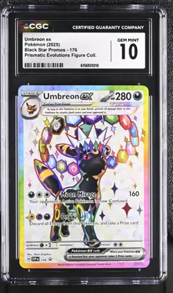 Umbreon EX 176 Prismatic Evolutions Figure Coll. Pokemon CGC 10 Gem Mint - Image 1